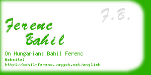 ferenc bahil business card